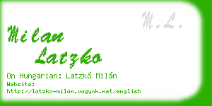 milan latzko business card
